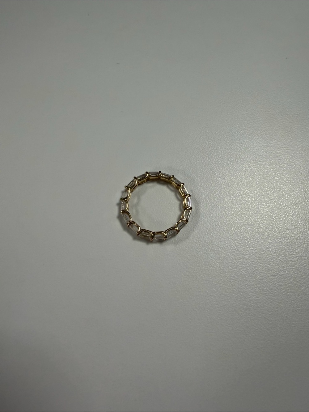 14k Yellow Gold Lab Diamond Emerald Eternity Band size 7.25 2.86 carats - Picture 3 of 5